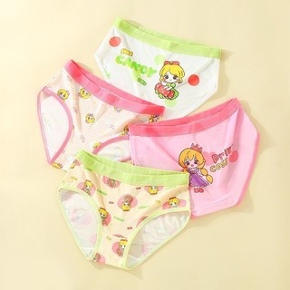 Combo 4 Quần Chip Tam Giác Công Chúa Cho Bé Gái, Họa tiết dễ thương Vải cotton sữa đáy 2 lớp 12-35kg