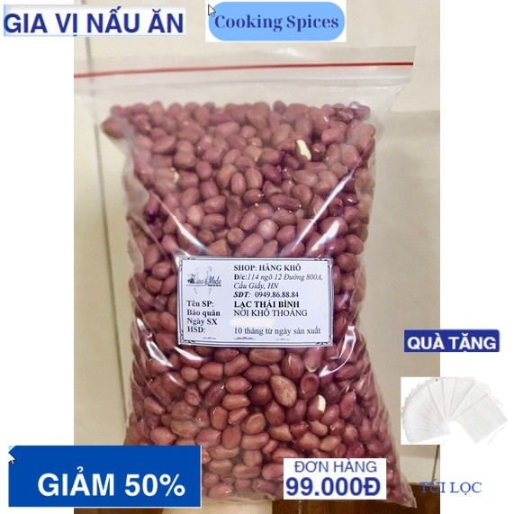 1kg lạc đỏ Thái Bình hạt đều không mốc