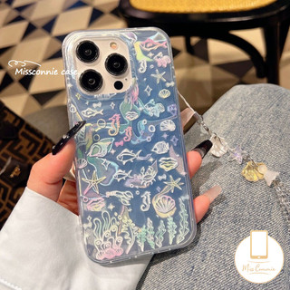 Ốp lưng màu xanh cho Oppo A58 A57 A12 A95 A60 A15 A38 A18 A7 A5 A17 A16 A31 A17K A78 A77 A54 A74 A5s A9 A96 A33 A92 A76 A3s A53 A16s A16K Reno 7Z 4F Sang Trọng Ripple Luster Thế Giới Dưới Nước