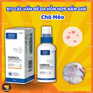 Xịt Fabricil nấm ghẻ, các vấn đề da hỗn hợp cho chó mèo 50ml chính hãng Alkin Kỳ Nam
