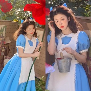 Bán Nóng! F & X Bộ đồ dễ thương cô gái dễ thương Alice in Wonderland màu xanh trang phục hầu gái nhập vai người giúp việc cosplay trang phục Anime trang phục nhập vai
