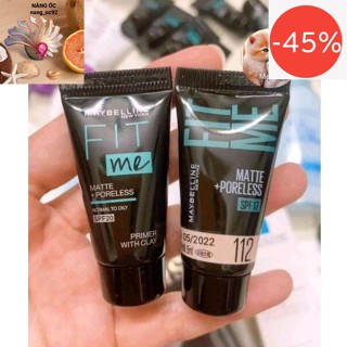  COMBO 2 - Kem nền maybelline Fit Me Foundation 5ml tone 112 - Kem lót Maybelline fit me 5ml 