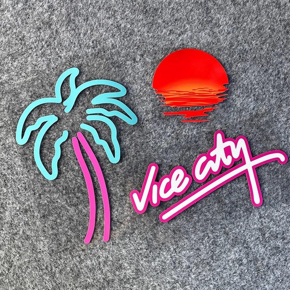 Xe gắn máy Stickers Dừa Tree Sunset After Sunset Scene