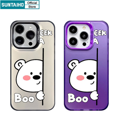 Suntaiho Chất Lượng Cao Dễ Thương Vỏ Điện Thoại Họa Tiết Gấu Bắc Cực Cho Iphone 15 14 13 12 11 Pro Max TPU Silicon Mềm Cao Cấp Chống Sốc Ốp Lưng