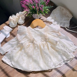 Body Thu đong cho bé sơ sinh từ 3-10kg - Body Váy KEM Hằng handmade