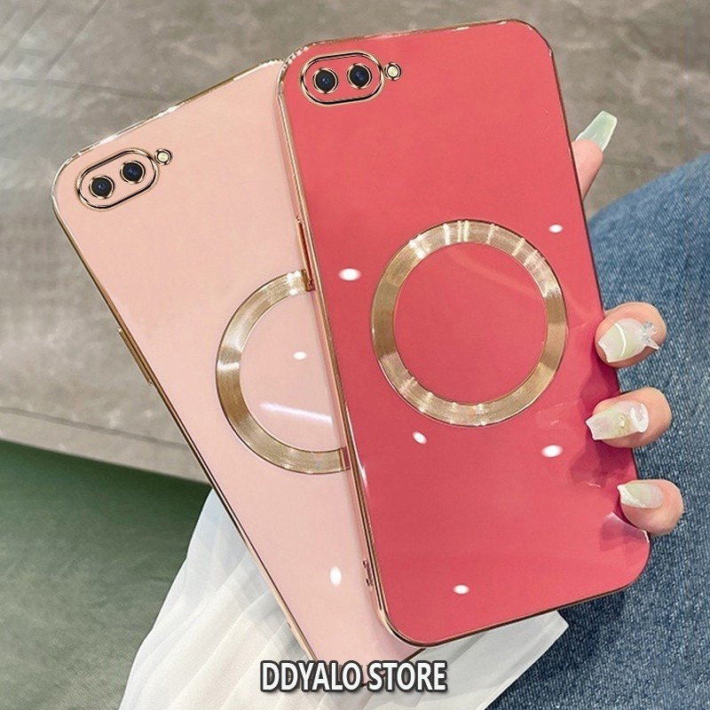 Ốp điện thoại cho OPPO A3S A12E A1K Ốp điện thoại TPU silicon mạ điện với vỏ mềm hút từ tính đơn giả