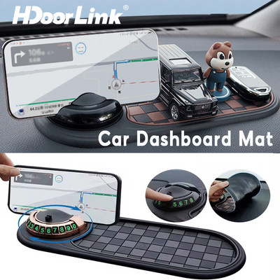 Thảm bảng điều khiển ô tô HdoorLink 2 trong 1 có giá đỡ điện thoại Tấm số chống trượt 360° Xoay Giá đỡ điện thoại đa năng