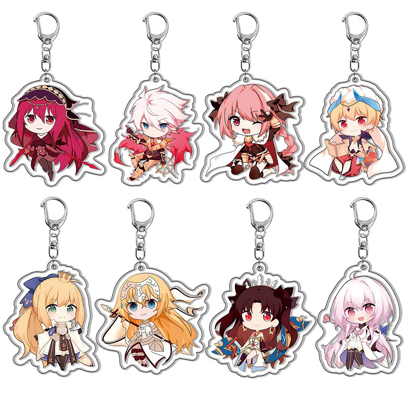Anime Fate Grand Order Keychain Cosplay Character Saber Archer Lancer Pendant Car Key Ring Bag