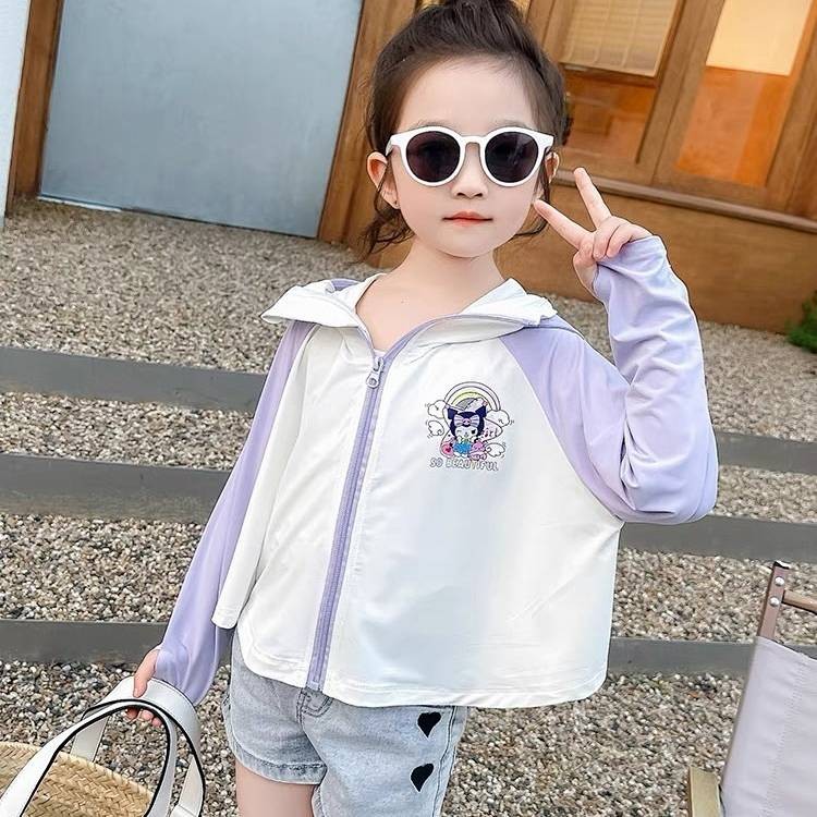 Girls' Sun Protection Clothing 2025 Children's Thin Coat Breathable Baby Girl Wind Shield Summer Ice