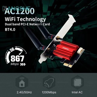 Bộ chuyển đổi WiFi BANGSHE PCIE, Card mạng không dây băng tần kép 2.4G / 5GHz, Bộ chuyển đổi Wifi USB 5 ổ cứng miễn phí cho máy tính / điện thoại / máy tính bảng