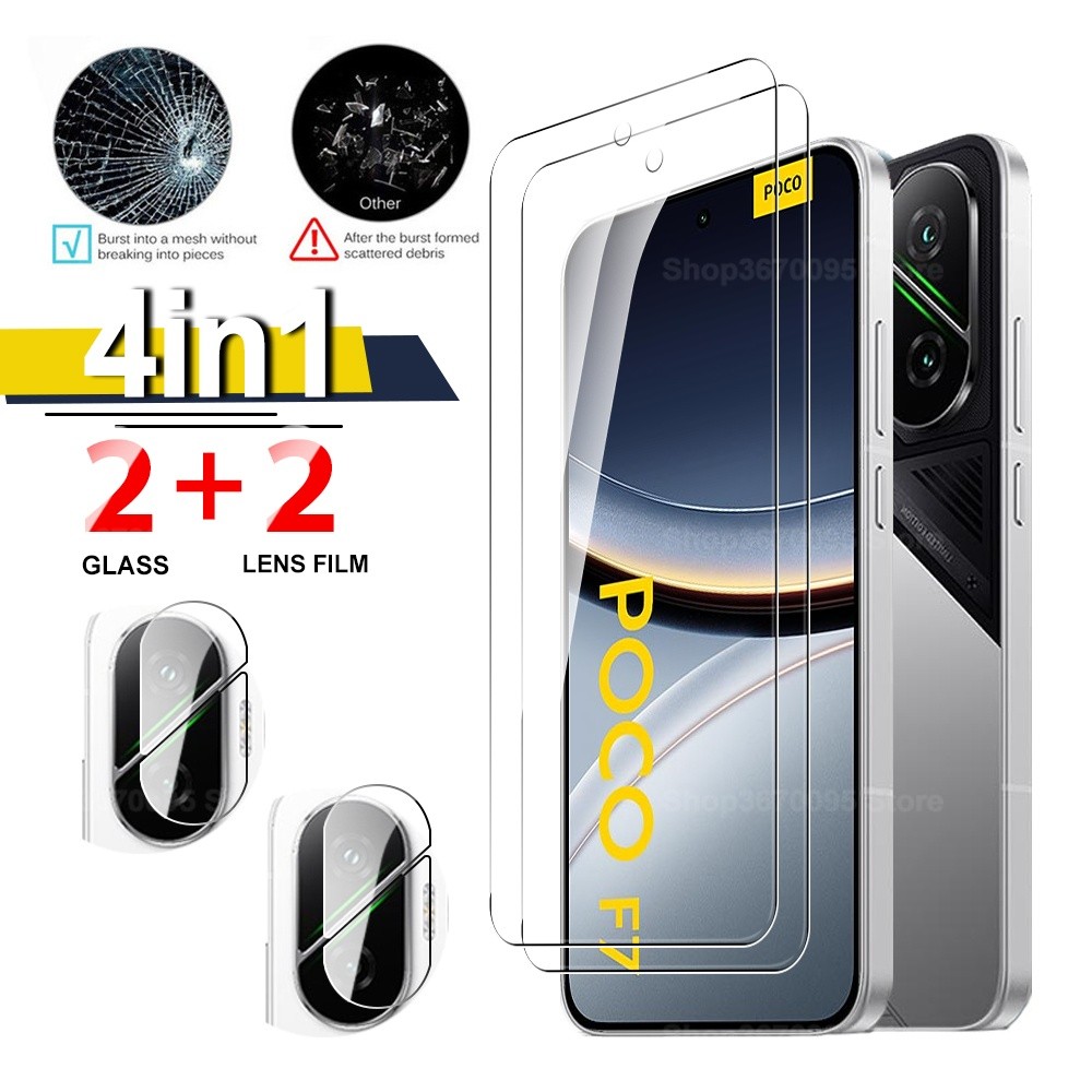 4in1 Bảo Vệ Màn Hình Cho Xiaomi Poco F7 f7 5G Kính Bảo Vệ Camera Phim Poco F7 F7 Ultra F7 Pro foco F