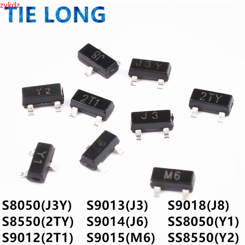 Bộ 50 S8050 S8550 SS8050 SS8550 S9012 S9013 S9014 S9015 S9018 J3Y STY Y1 Y2 2T1 J3 J6 M6 J8 SMD Tran