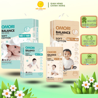 Bỉm dán, bỉm quần Omori Balance mềm mại, khô thoáng, thấm hút tốt đủ size NB/S/M/L/XL/XXL cho bé