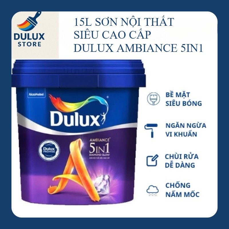 15L- 66AB Sơn Dulux Ambiance 5in1 Siêu Bóng - Sơn bóng Dulux nội thất