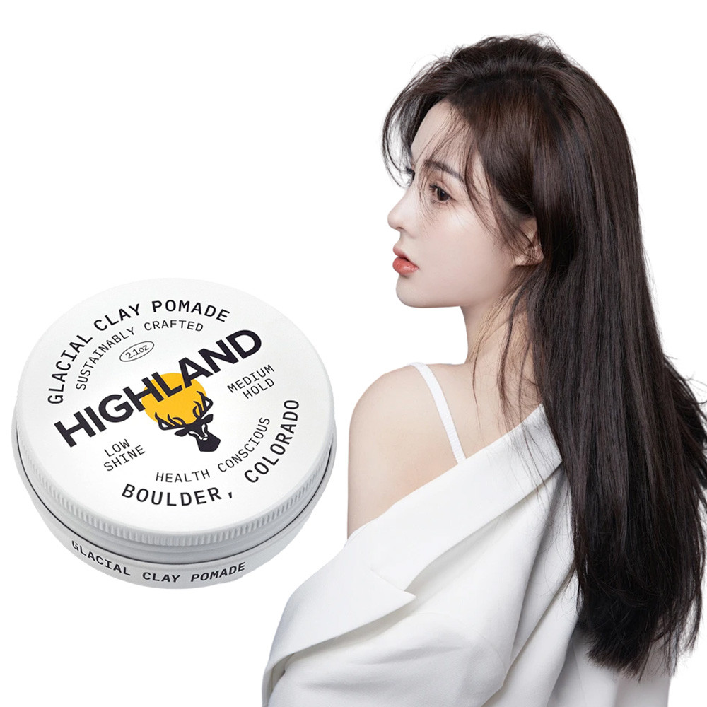 Highland Glacial Hair Clay Pomade - Award Winning Hair Styling Clay - 2.1 Oz