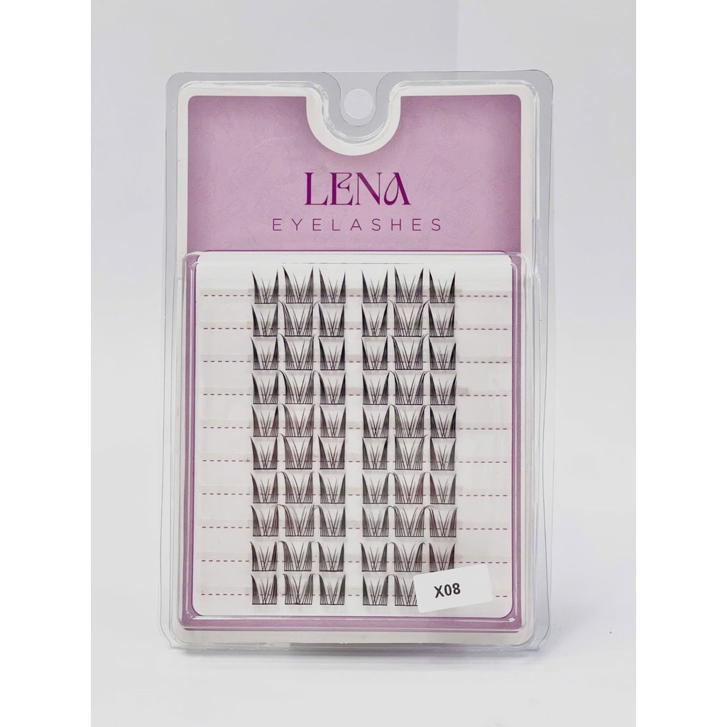 Lông mi giả LENA #X08 - Mi giả siêu mảnh tự nhiên, dễ dán và tái sử dụng, không cộm, trang điểm.