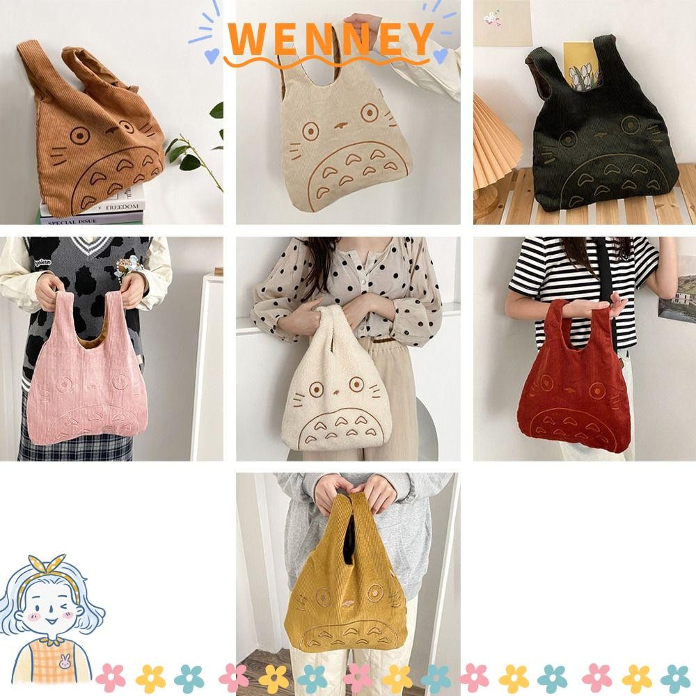 WEY Hoạt Hình Totoro Vải Cotton Nữ In Hình Shop Thời Trang Lớn Thịt Cừu Vải