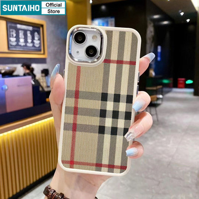 Ốp Điện Thoại Suntaiho Cổ Điển Kẻ Sọc Họa Tiết Thời Trang Silicon Mềm Cao Cấp Chống Sốc Cho iPhone 11 12 13 14 15 16 Pro Max IP 7 8 Plus Iphon X XS XR Xs max