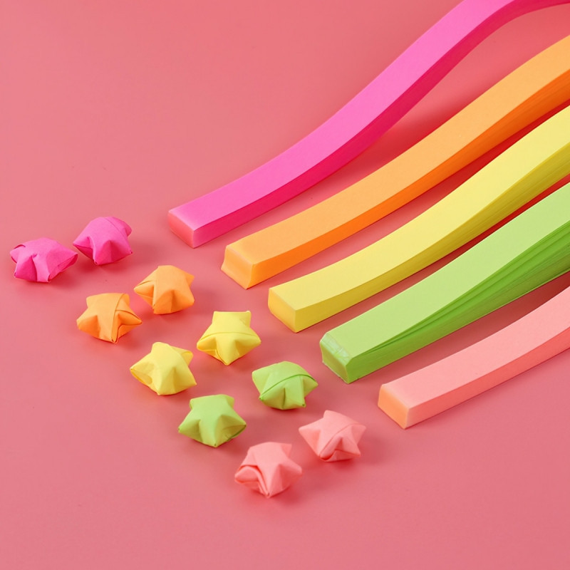 Set 540 Tờ Giấy Xếp Hình Ngôi Sao Năm Cánh Màu Sắc Gradient Sáng Tạo-MEDAA