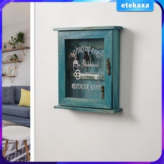 Hộp đựng chìa khóa tủ lưu trữ cổ điển Châu Âu có móc treo, 21x6x25cm