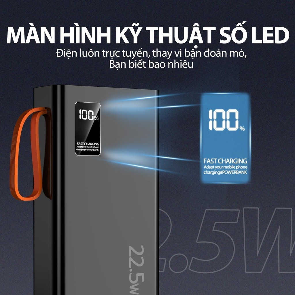 GOOJODOQ Mini Sạc dự phòng 2024 Sạc nhanh 22,5w, Màn hình hiển thị pin 20000 mah, đèn pin độ sáng cao Phụ kiện sạc pin | BigBuy360 - bigbuy360.vn