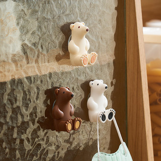 New Product#New Polar Bear Wall-Mounted Toothbrush Holder Cute Cartoon Punch-Free Wall-Mounted Bathroom Storage Rack4wu