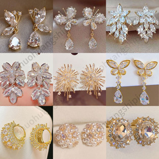 Ánh sáng sang trọng tinh tế Thanh lịch Hình dạng pháo hoa đính đá Bông tai sang trọng thời trang cao cấp