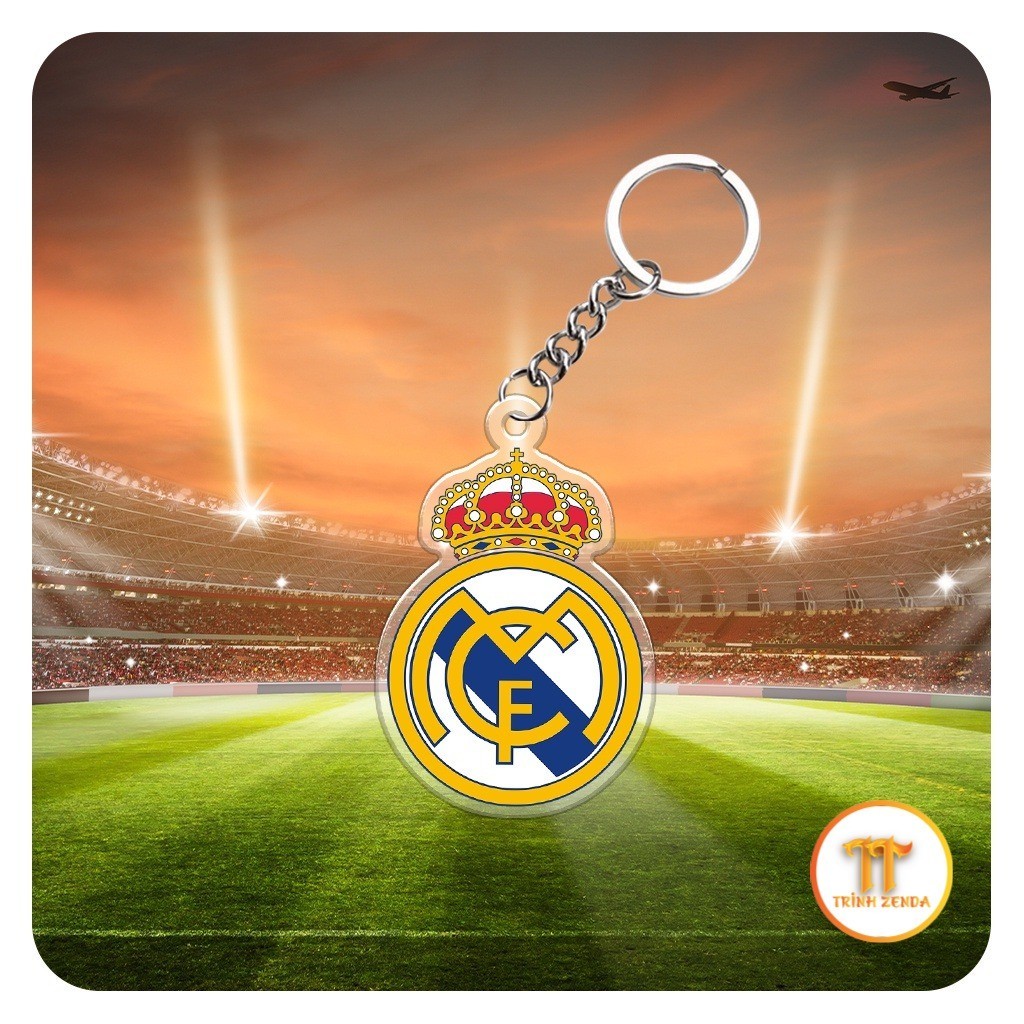 Móc khóa mica logo đội bóng Real Madrid cho bạn bèZD