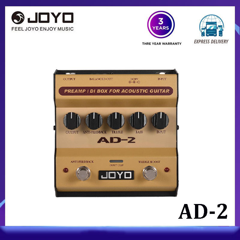 Joyo AD-2 DI Động Preamp DI Box Bàn Đạp Hiệu Ứng Đàn Guitar Acoustic Cân Bằng 2 Băng Với 5 Điều Chỉnh Điều Chỉnh Điều Chỉnh Cơ Bản