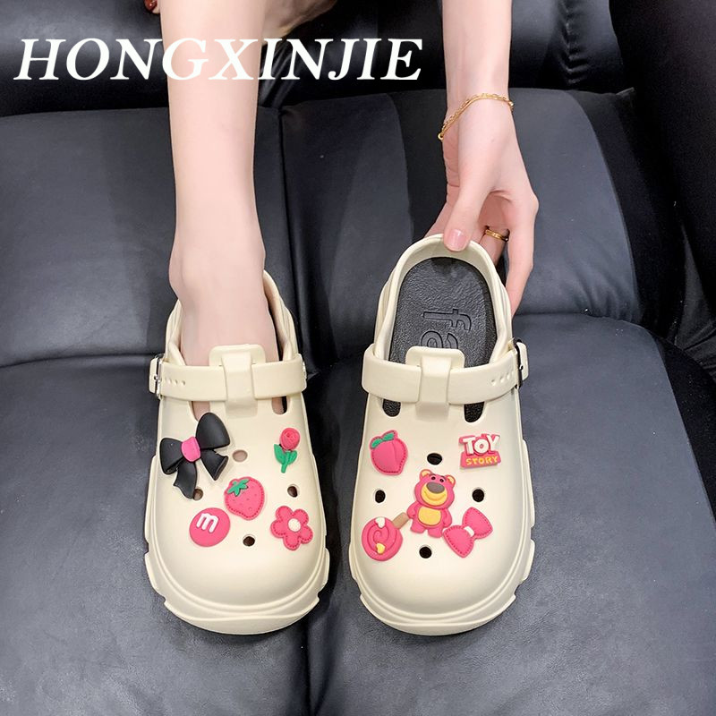 HONGXINJIE dép sandal nữ dép đế cao Thoải Mái Xinh Xắn Độc đáo Đế linh hoạt Màu sắc đa dạng Hợp thời FDL24804BG 32Z240808