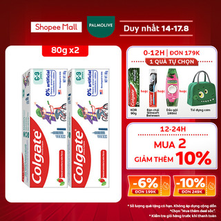 Bộ 2 Kem đánh răng Colgate Kid Free From cho trẻ em 6-9 tuổi không chất bảo quản 80g