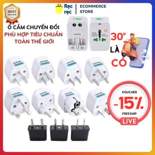 [Combo 5 cái] Ổ cắm chuyển đổi Chuẩn Tất Cả Các Nước, Phích Cắm Du Lịch 3 sang 2 Chịu Nhiệt Tốt