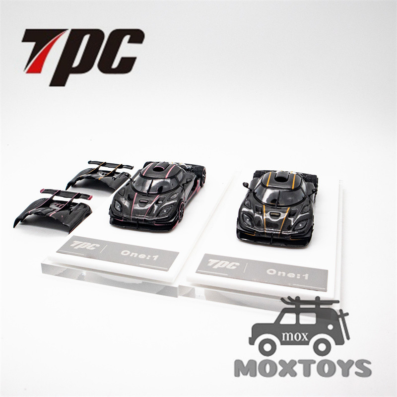 Tpc 1: 64 Koenigsegg one1 màu đen với dòng màu hồng / vàng limited999 Xe mô hình Diecast