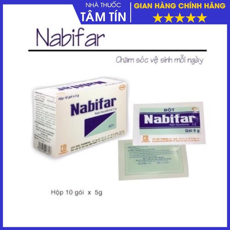 Muối kiềm rửa vệ sinh phụ nữ Nabifa hộp 10 gói 5g