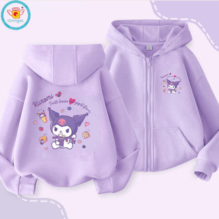 Iq Angel Kuromi Girls Dây Kéo Áo Khoác Cardigan Có Mũ Trùm Đầu Thời Trang Cho Trẻ Em