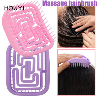 Bàn Chải Rửa Tóc Rỗng Màu Ngẫu Nhiên - Bàn Chải Tóc Dầu Gội Tangle Detangler - Lược Massage Chăm Sóc Da Đầu