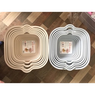  anhduongshop0209 Rổ nhựa chữ nhật kèm chậu bộ 6 món hàng việt nhật nhưa cao cấp 