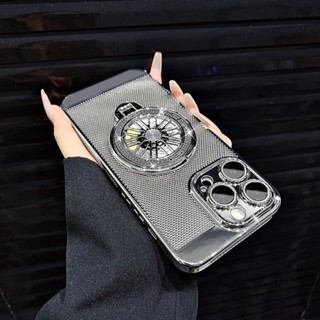 Thời Trang Mới Sang Trọng Mạ Tản Nhiệt Từ Tính Đứng Dành Cho iPhone 15 14 13 12 Pro Max Plus Ống Kính Bảo Vệ Vỏ Cứng