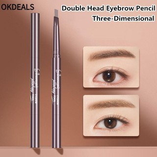 OKDEALS Chì Kẻ Lông Mày Hai Đầu Hình Tam Giác Ba Chiều Kháng Nước Thời Trang Cho Người Mới Bắt Đầu