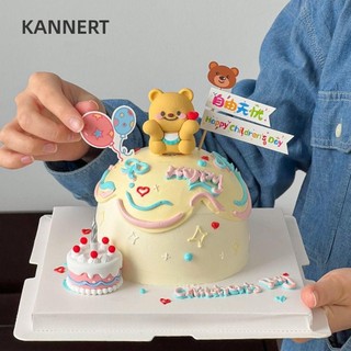 Eutus Anime Hình Cake Topper, DIY PVC Butter Bear Cake Topper, Sự kiện & Tiệc Barking Đồ dùng trang trí bánh đầy màu sắc Trang trí bánh Trang trí nhà