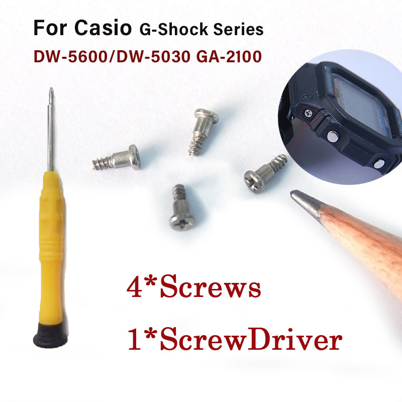 4 Vít Inox Cho Casio G-Shock Series DW-5600 / DW-5030 GA-2100 Vỏ Vít Thay Thế Phụ Kiện Đồng Hồ Sửa C