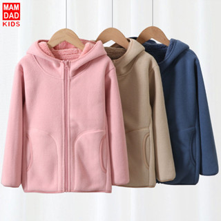 Áo khoác dày nhung mùa thu đông dành cho cha mẹ và con cái dành cho trẻ em, trẻ vừa và lớn hơn, áo khoác đệm cotton nhỏ ấm áp và chống gió, mẫu có mũ trùm đầu -0903