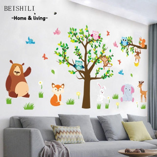 Conopery Miếng Dán Tường vinyl Hình Động Vật Rừng Cây Rừng Trang Trí Nhà Cửa diy