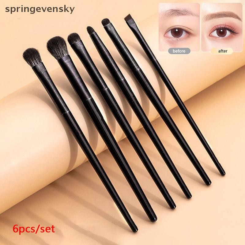Springevensky 6 Chiếc Mắt Cọ Trang Điểm Bộ Chuyên Nghiệp Mềm Mại Đường Viền Phấn Mắt Bút Kẻ Mắt Lông Mày Bàn Chải Nữ Làm Đẹp Mặt Dụng Cụ Mỹ Phẩm Springevensky