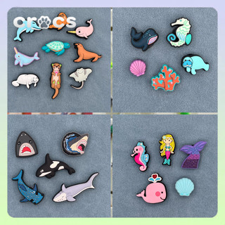 sticker dép crocs Whales sharks Marine animals jibbitz crocs  charm crocs charm dép crocs