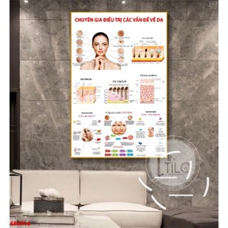 Tranh Treo Tường Spa Chăm Sóc Da Mặt Tranh Trang Trí Quán Spa Làm Đẹp/ Massa Dưỡng Sinh/ Viện thẩm Mỹ khung Nhôm cao Cap