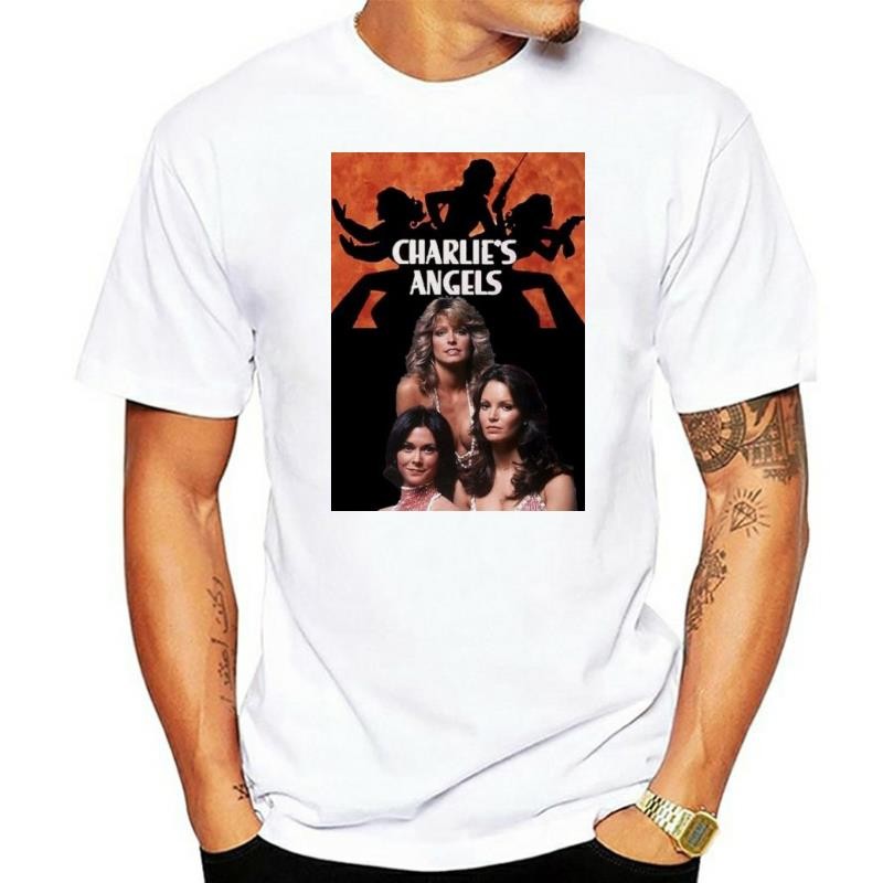 Mới Charlie 'S Angels 1970S Cổ Điển Truyền Hình Nam Đen Áo Thun Size S-5Xl Full-Figured Tee Áo Sơ Mi