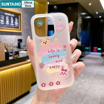 Suntaiho Ốp Lưng iPhone Đẹp Vỏ Dễ Thương Hoạt Hình Gấu Thỏ Họa Tiết TPU Silicon Mềm Cao Cấp Chống Sốc Cho Iphone 16 15 14 12 13 11 Pro Max IP 7 8 Plus Iphon X Xs XR Xs Max Hàn quốc Ốp Lưng