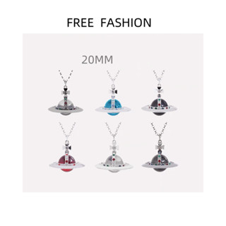 Sinh Động Sao Thổ Vòng Cổ Quả Cầu Nam Nữ Phong Cách 20 Mm Thủy Tinh Hạt Mặt Dây Chuyền Có Khắc Chữ Cái Cao Cấp Áo Len Dây Chuyền