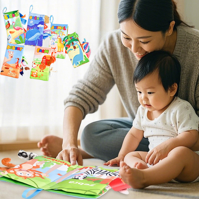 Sách vải với nhiều chủ đề bằng tiếng anh kích thích trí não,giúp bé vừa học vừa chơi,an toàn cho bé